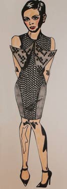 ‘Cuirass’ – Fitted pinafore style dress with cowl pocketed bodice